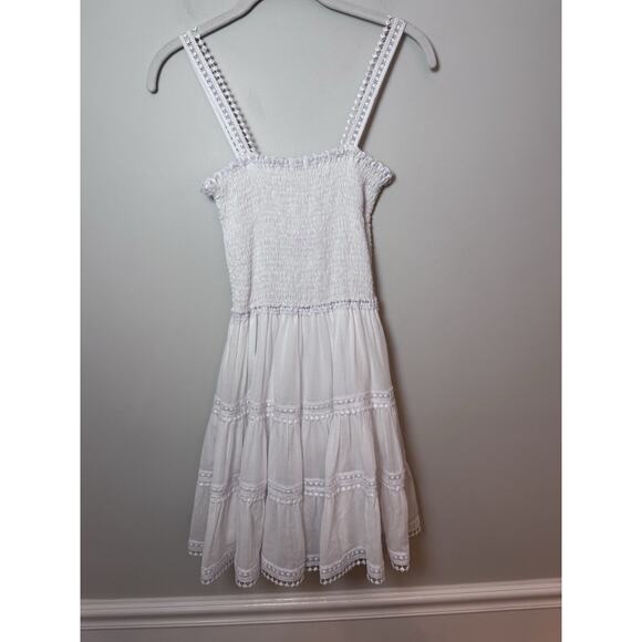 Charo Ruiz Ibiza Stelle Short Dress Smocked White Sz 0 NWT $325 - Picture 12 of 15